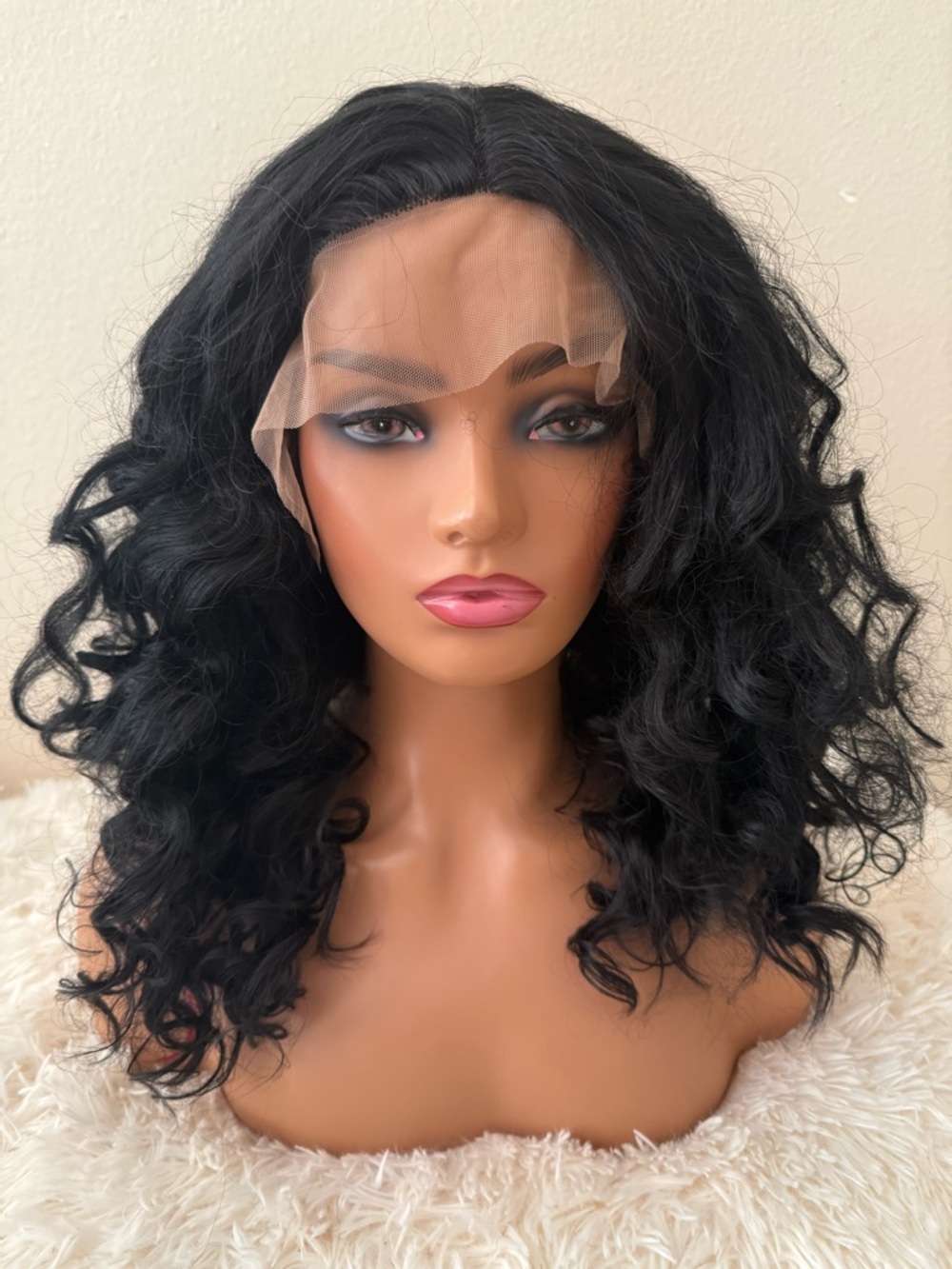 Lace Front Wavy Synthetic Wig - Black costume Halloween cosplay